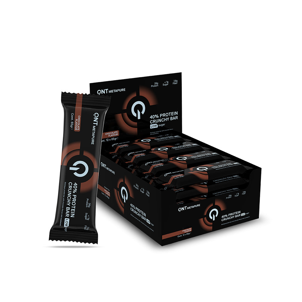 Barra de proteina QNT - Crunchy Chocolate Flavour (12 unidades)