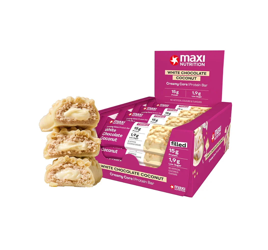 Barra de proteina Maxi Nutrition - White Chocolate Coconut (12 unidades)