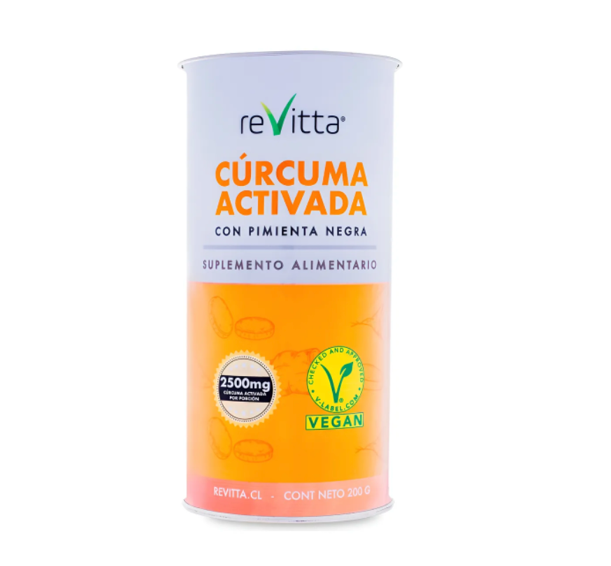 Cúrcuma Activada Revitta - Curcuma + Pimienta Negra 200 gr (80 servicios)