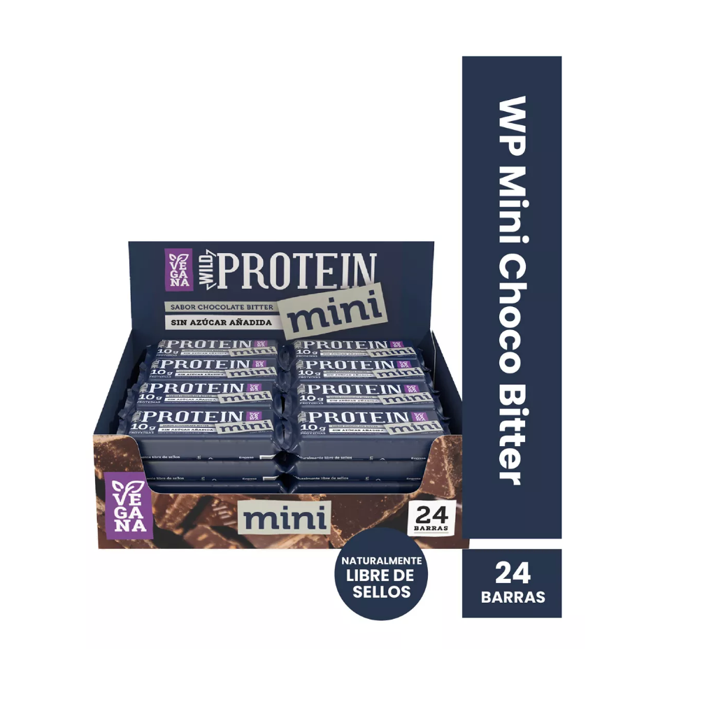 Barra de proteina Wild Protein - Mini Chocolate Bitter (24 unidades)