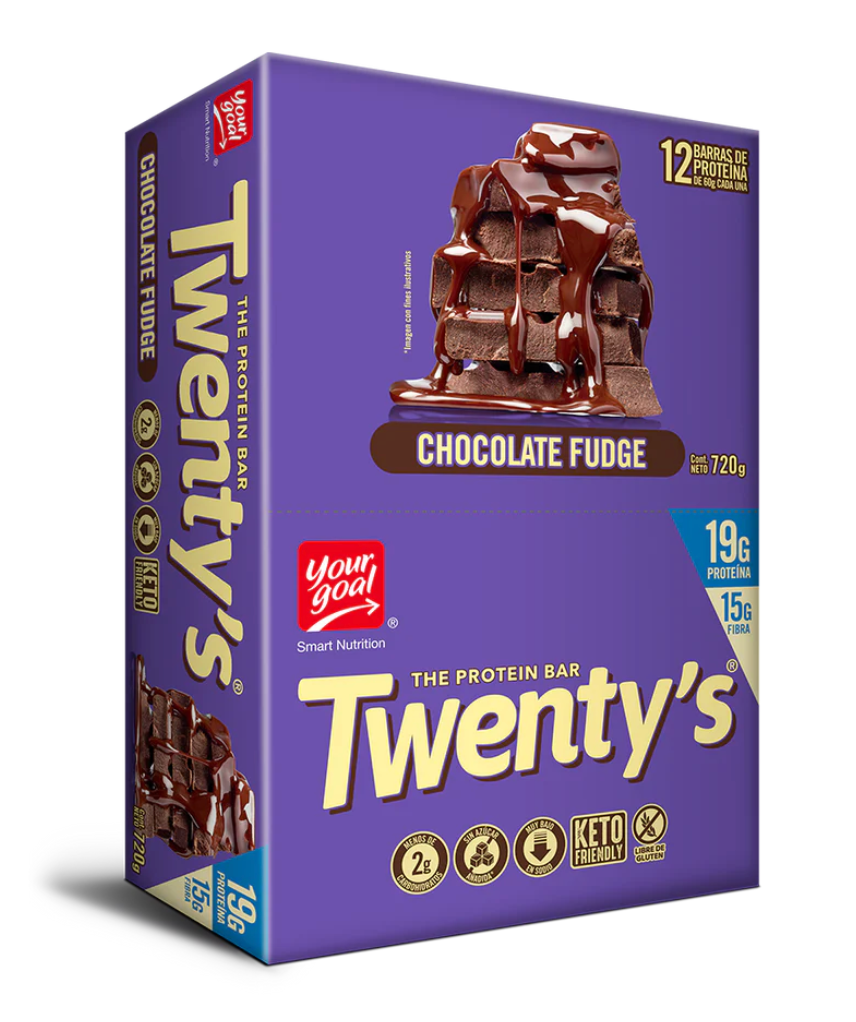 Barra de proteina Yourgoal - Twenty Chocolate Fudge (12 unidades)