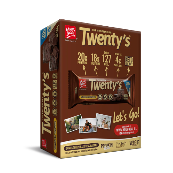 Barra de proteina Yourgoal - Twenty Chocolate Brownie (4 unidades)