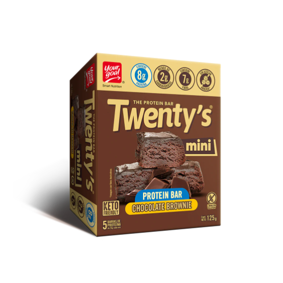 Barra de proteina Yourgoal - Twenty Mini Chocolate Brownie (5 unidades)