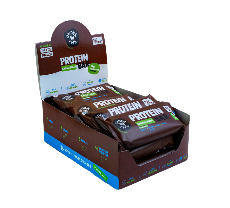 Barra de proteina Underfive - Cacao (12 unidades)