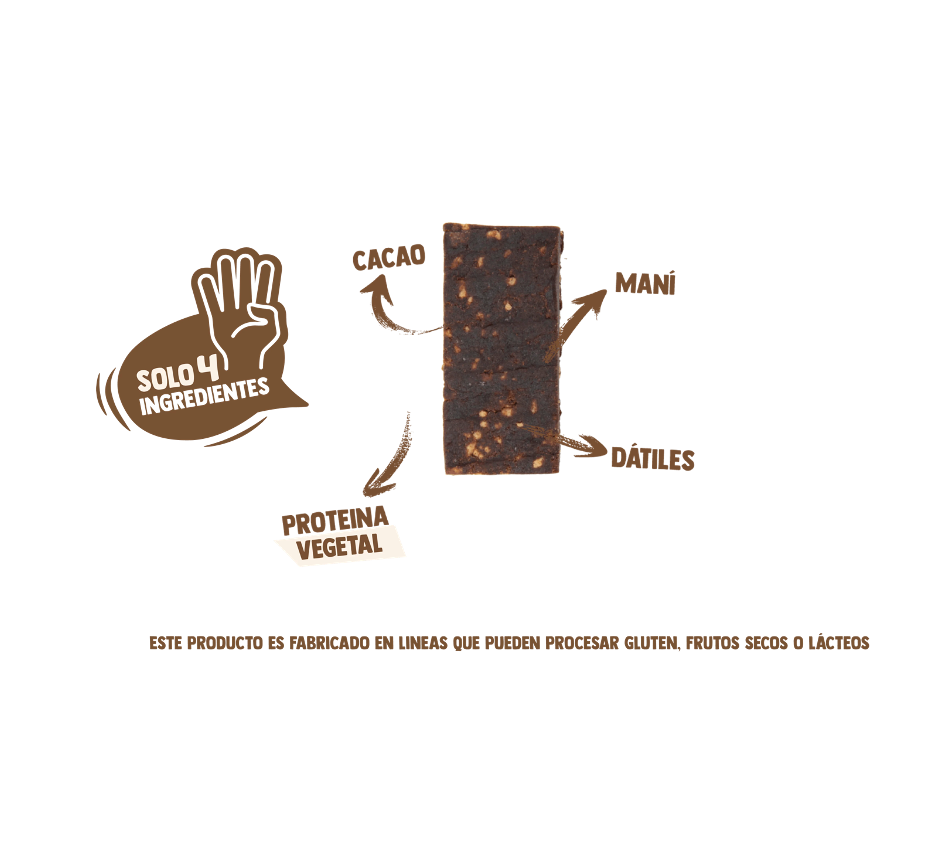 Barra de proteina Underfive - Cacao (12 unidades)