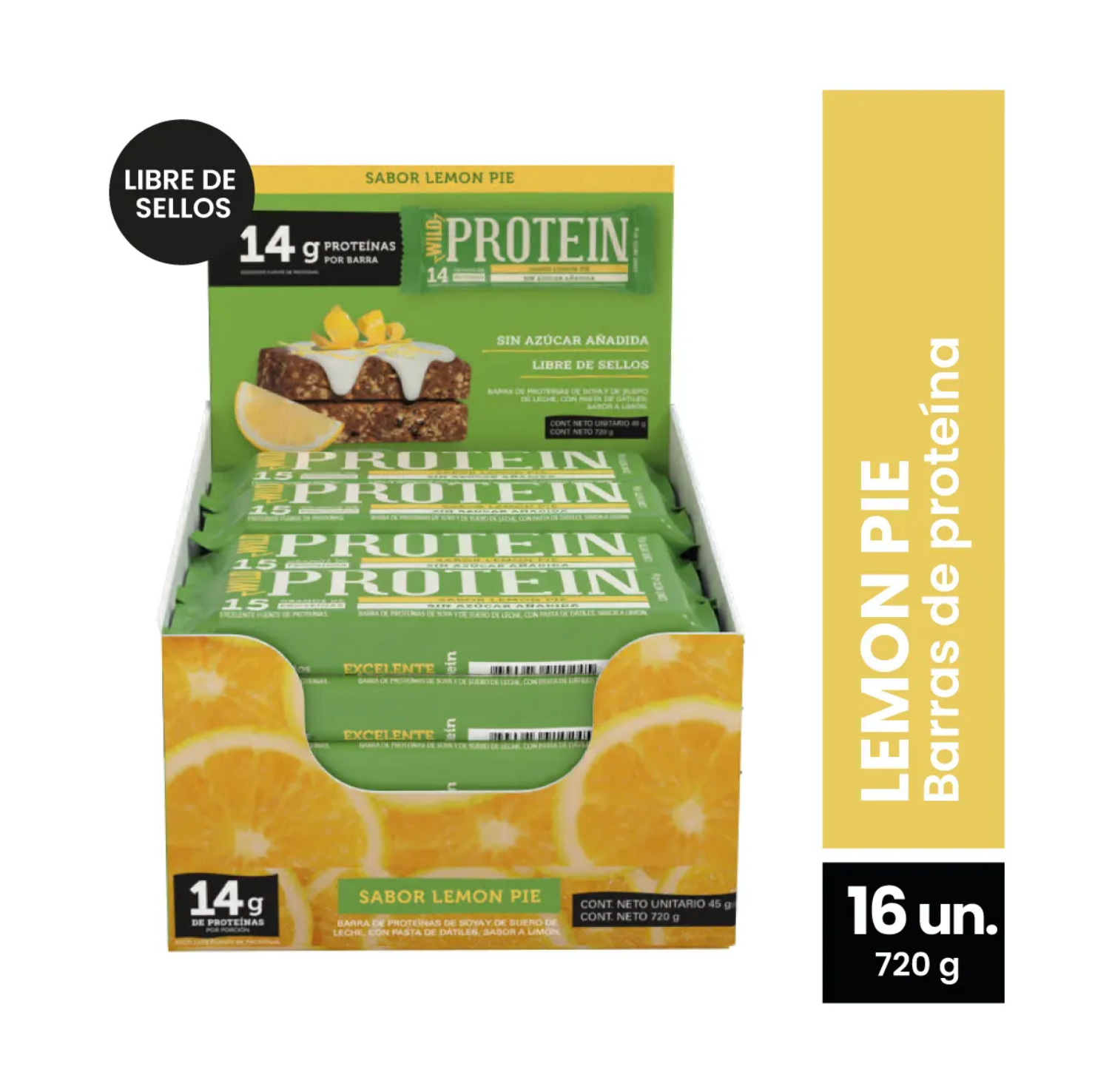 Barras de proteina Wild Protein - Pie de Limón (16 unidades)