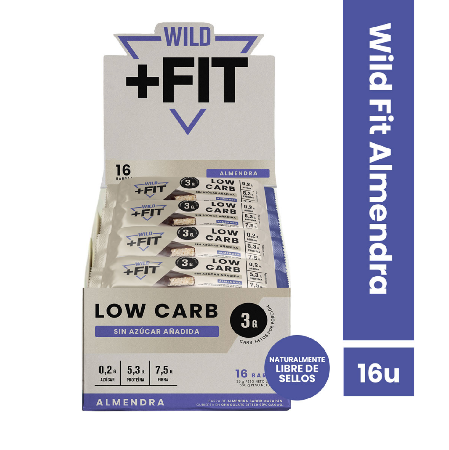 Barra de chocolate Wild Fit - Almendra (16 unidades)