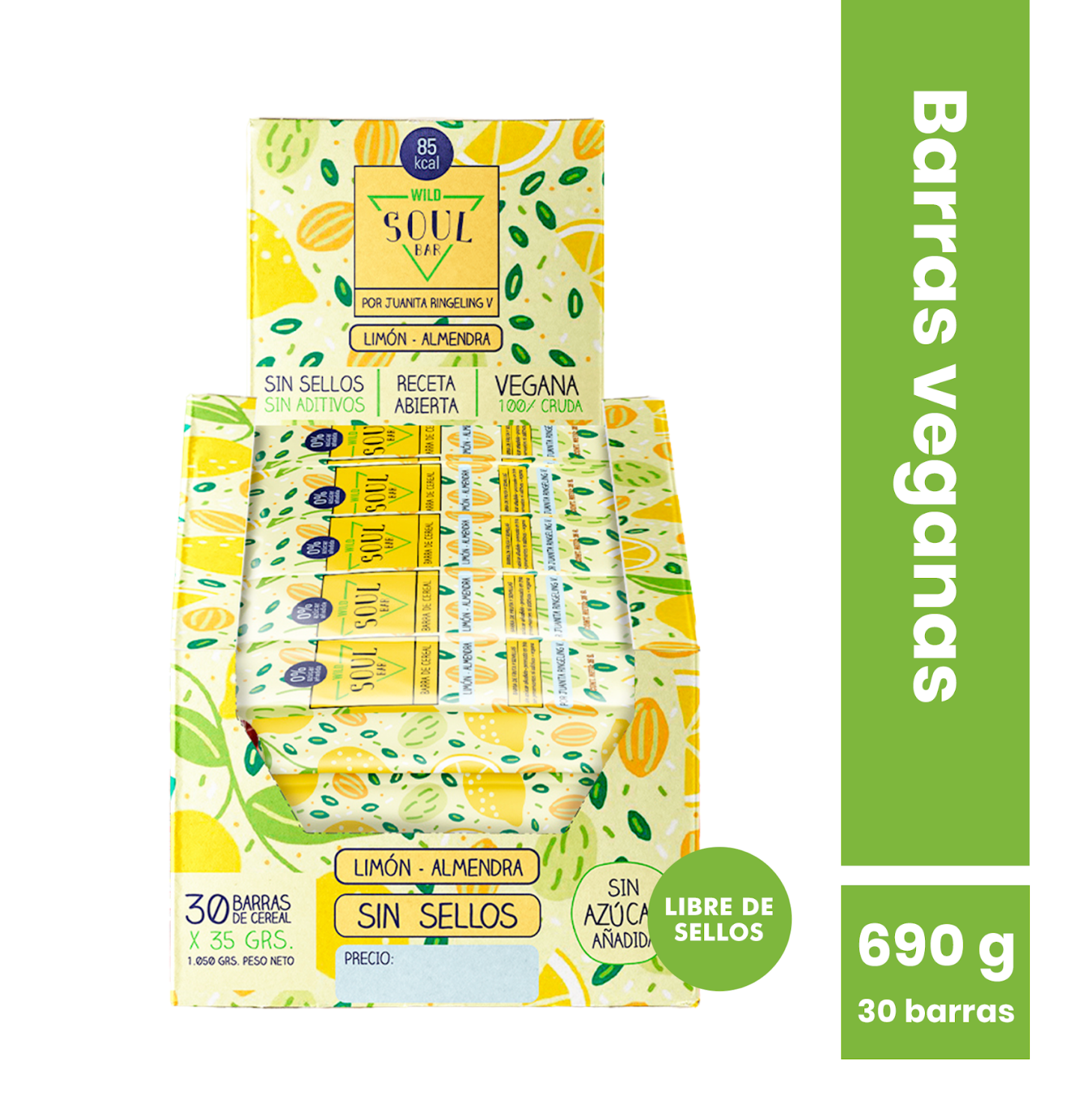 Barras de cereal Wild Soul bar - Limón Almendra (30 unidades)
