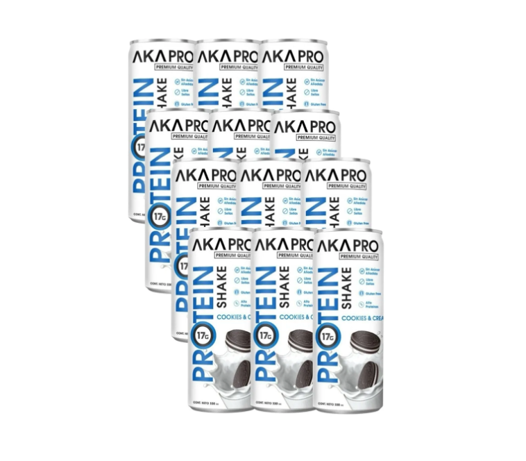 Batido de proteina Akapro - Cookies & Cream 12 unidades