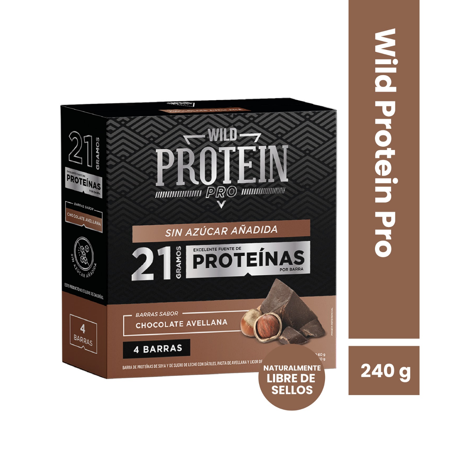 Barras de proteina Wild Protein Pro - Chocolate Avellana (4 unidades)