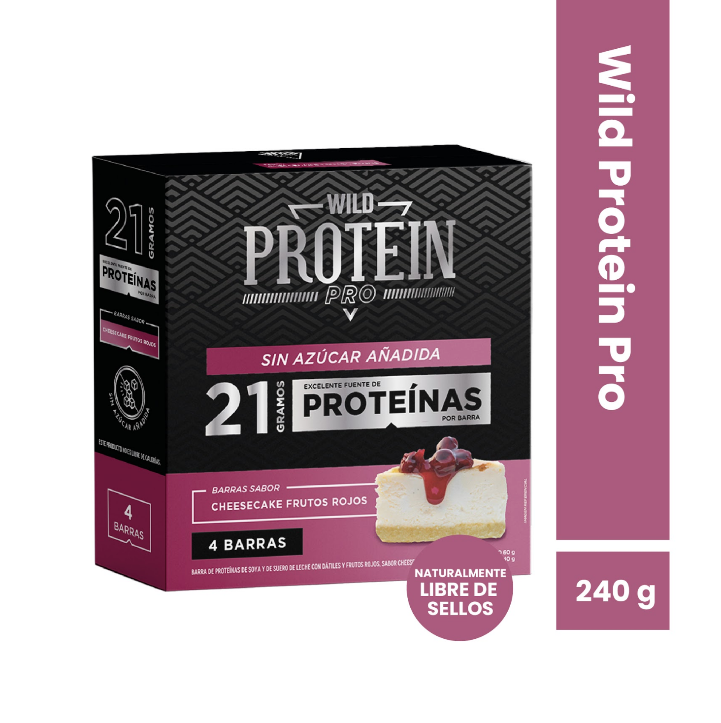 Barras de proteina Wild Protein Pro - Cheesecake Frutos Rojos (4 unidades)