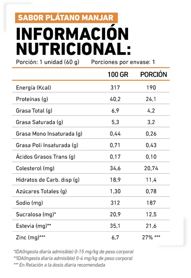 Barra de proteina Slimbar - Platano manjar (12 unidades)