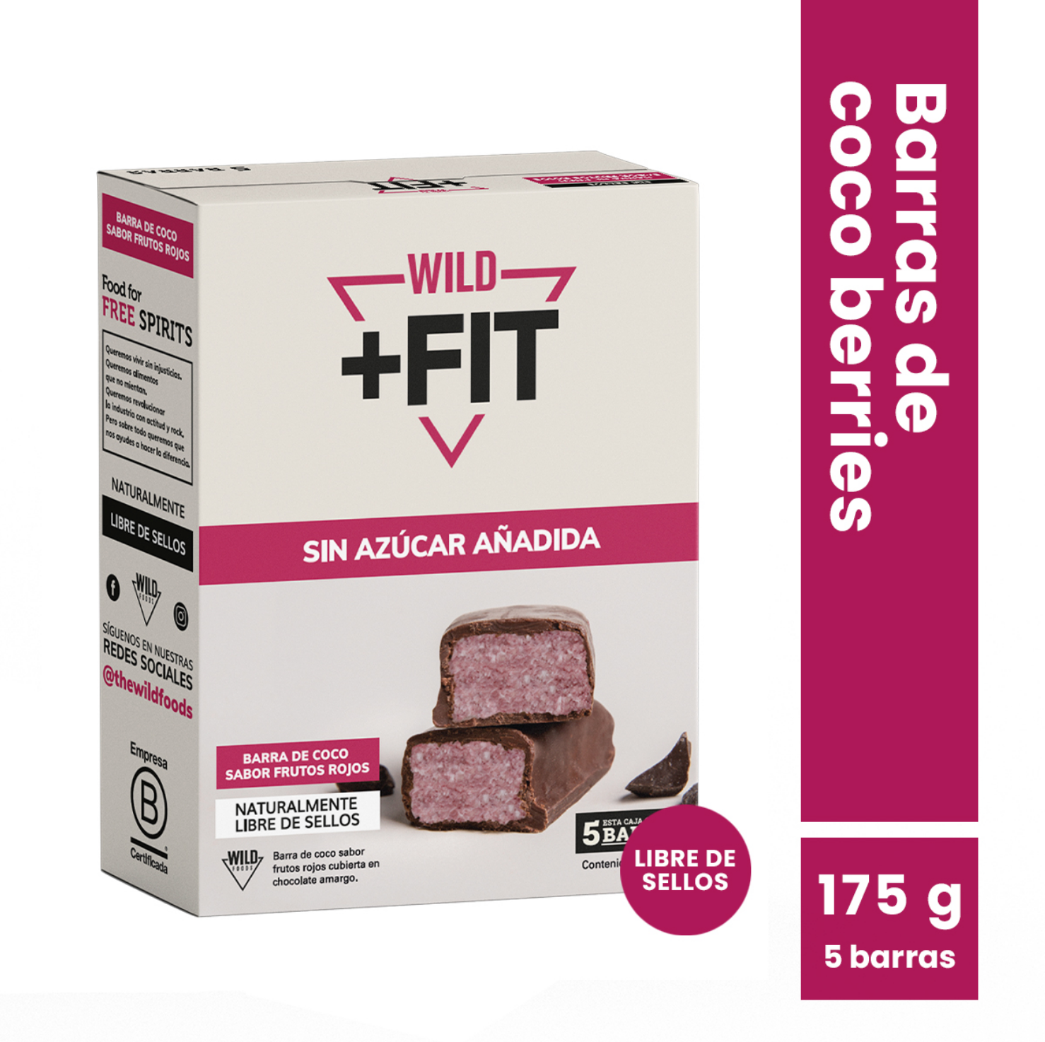 Barra de chocolate Wild Fit - Coco Berries (5 unidades)