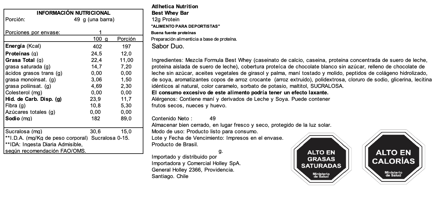 Barra de proteina Atlhetica Nutrition - Duo Blanco & Al Latte 12gr (12 unidades)