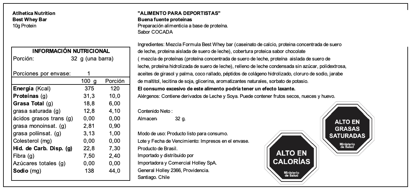 Barra de proteina Atlhetica Nutrition - Cocada (12 unidades)