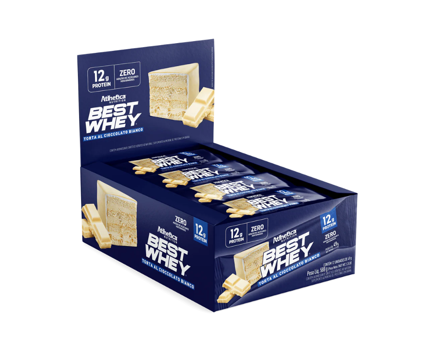 Barra de proteina Atlhetica Nutrition - Torta de Chocolate Blanco (12 unidades)