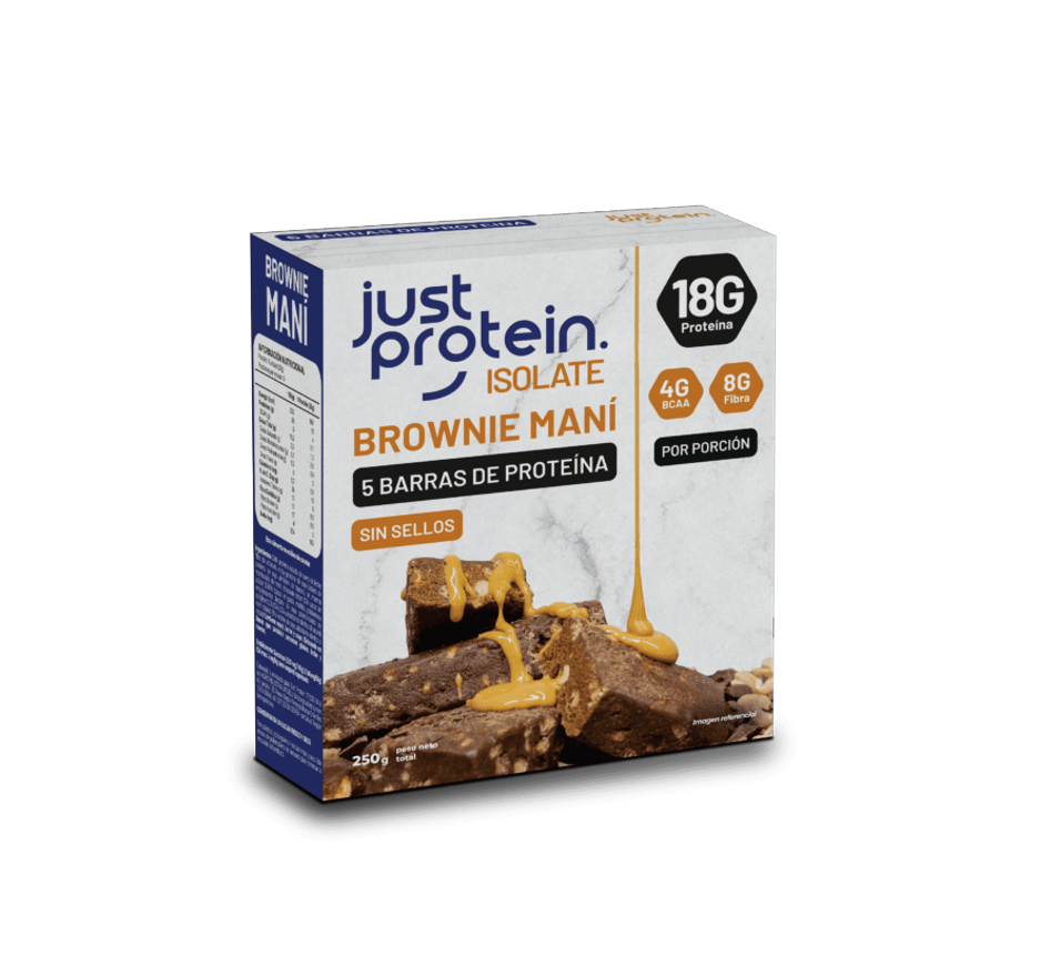 Barra de proteina Just Protein - Brownie Maní (5 unidades)