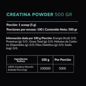 Creatina Monohidratada Wild Foods - 500 gr (100 servicios)