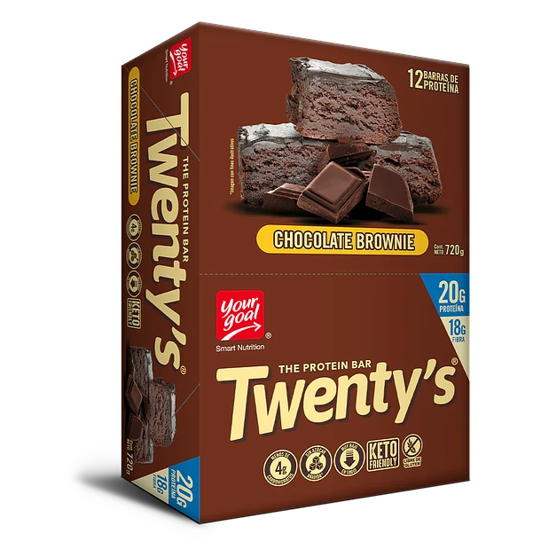 Barra de proteina Yourgoal - Twenty Chocolate Brownie (12 unidades)