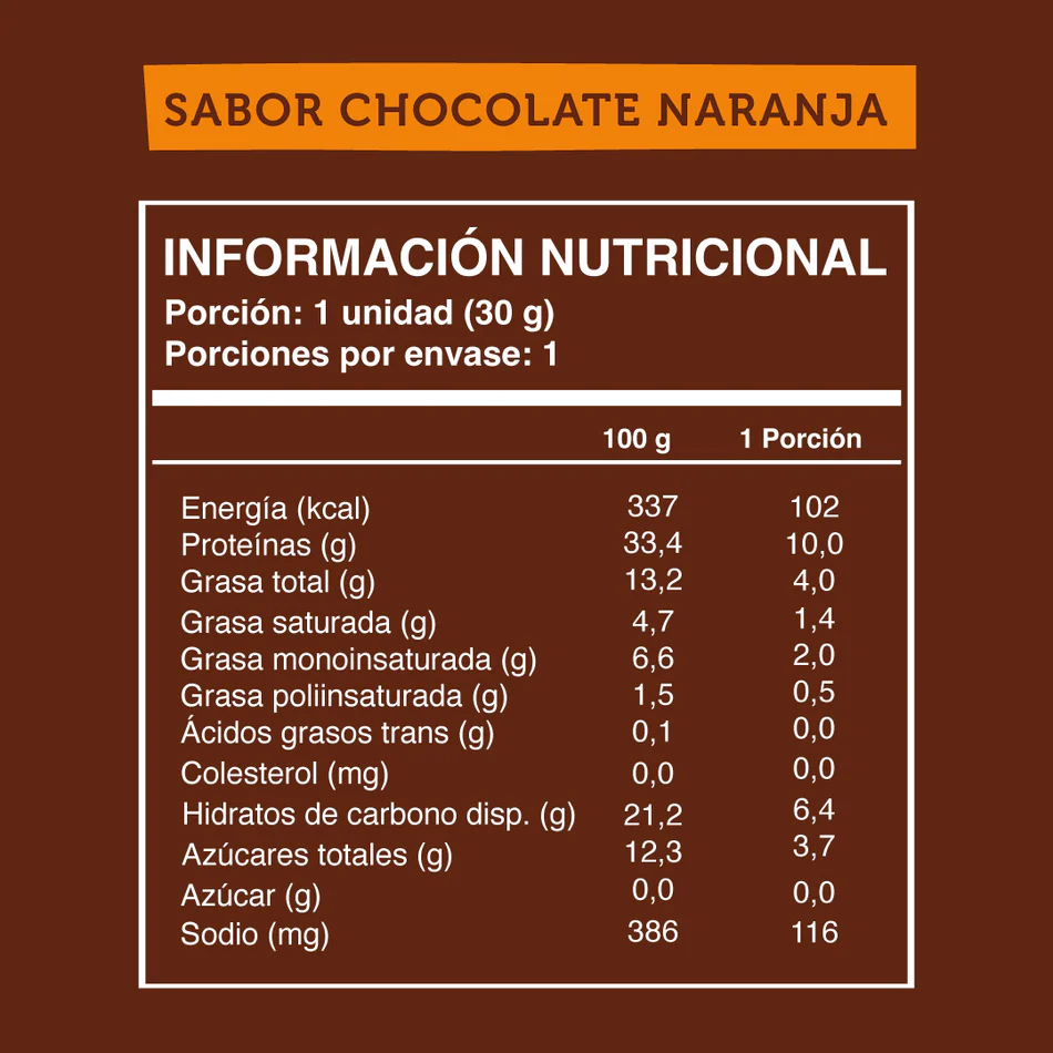 Barra de proteina Wild Protein - Mini Chocolate Naranja (24 unidades)