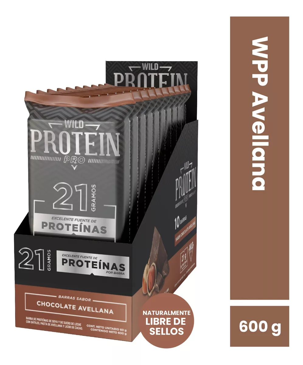 Barras de proteina Wild Protein Pro - Chocolate Avellana (10 unidades)