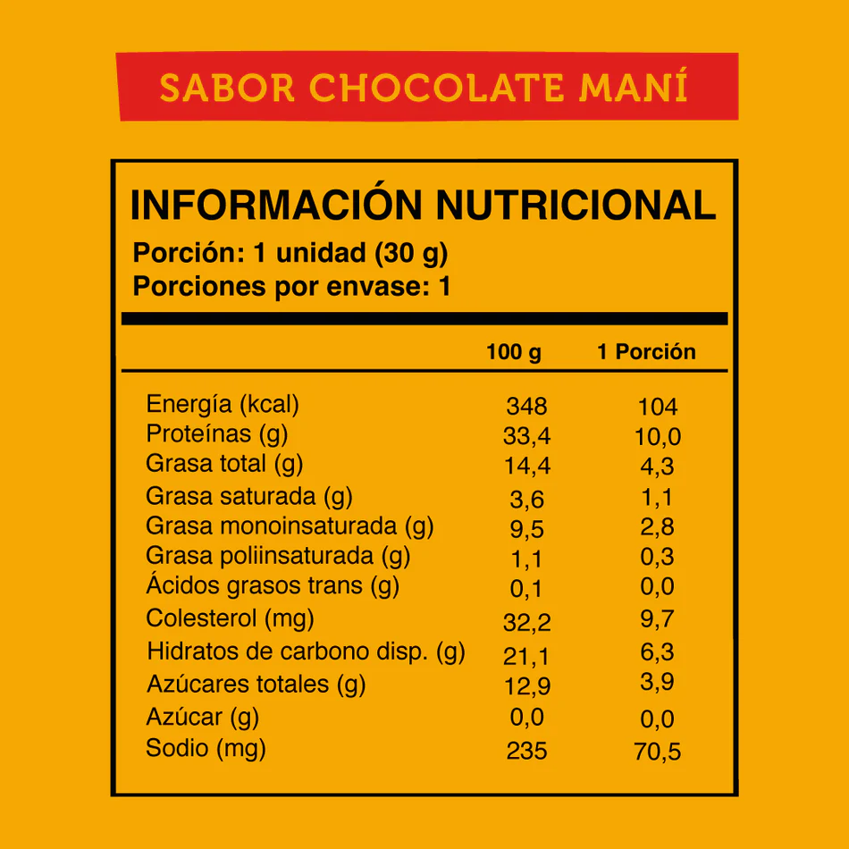 Barra de proteina Wild Protein - Mini Chocolate Mani (24 unidades)