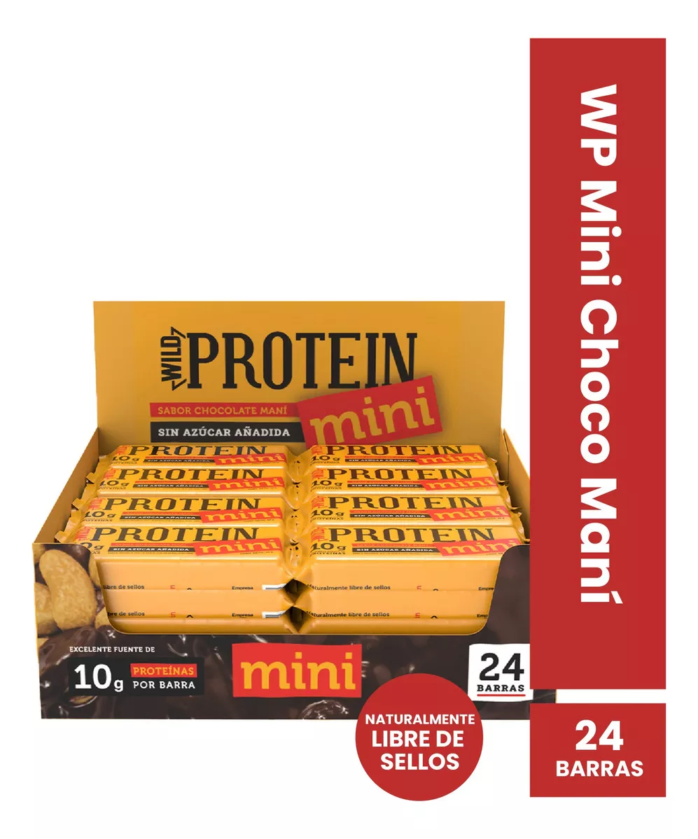 Barra de proteina Wild Protein - Mini Chocolate Mani (24 unidades)