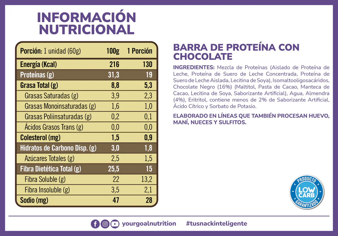 Barra de proteina Yourgoal - Twenty Chocolate Fudge (12 unidades)