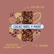 Barra de cereal Wild Soul bar - Cacao Almendra Maní (16 unidades)