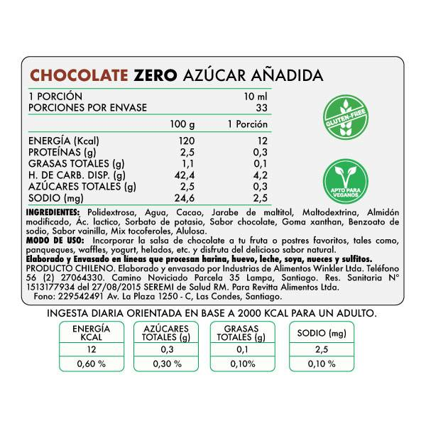 Salsa Revitta - Chocolate Zero 330 gr