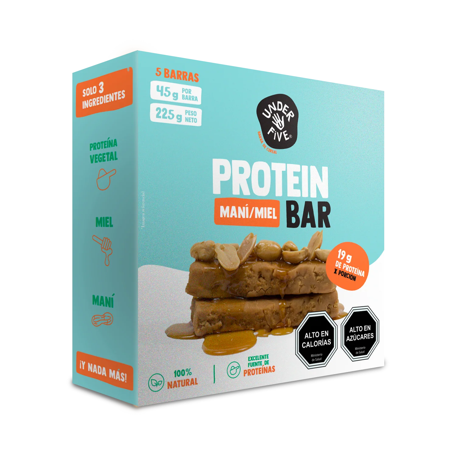 Barra de proteina Underfive - Maní Miel (5 unidades)