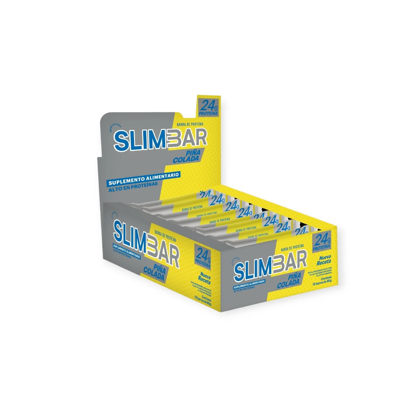 Barra de proteina Slimbar - Piña colada (12 unidades)