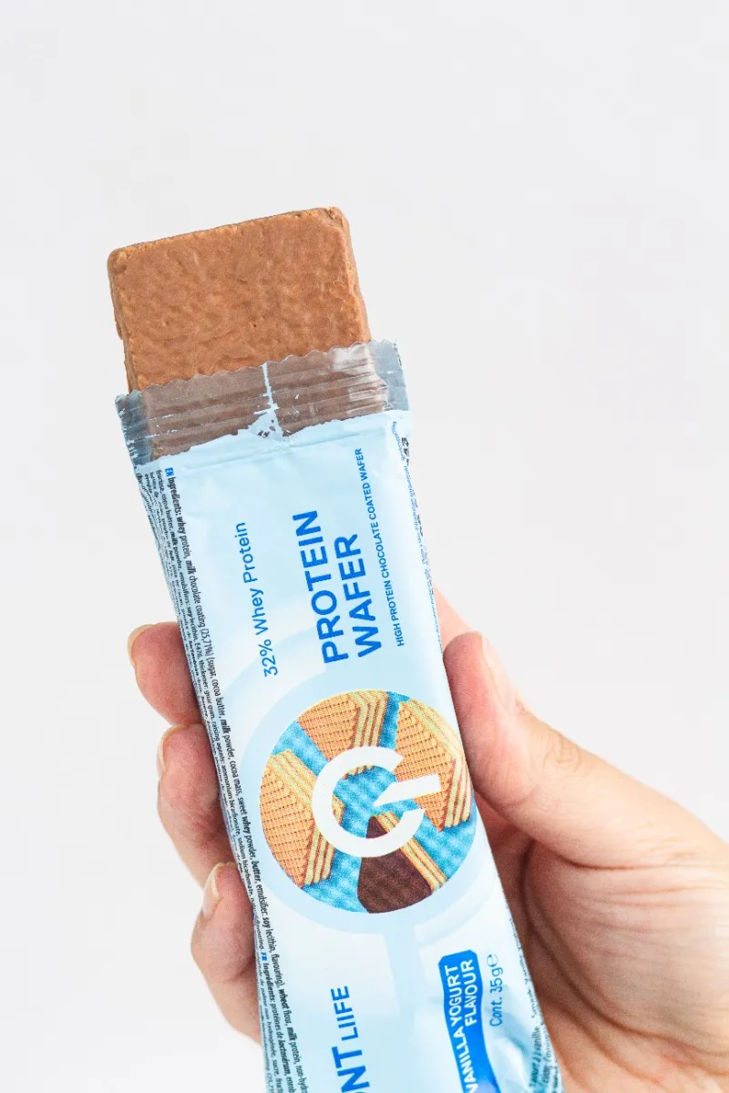 Barra de proteina QNT - Waffle Vainilla Yogurt (12 unidades)