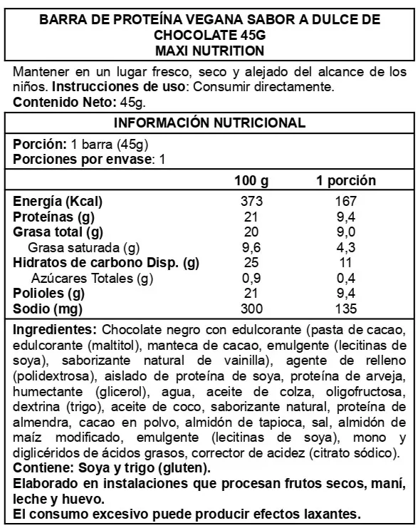 Barra de proteina Maxi Nutrition – Chocolate Fudge (12 unidades)