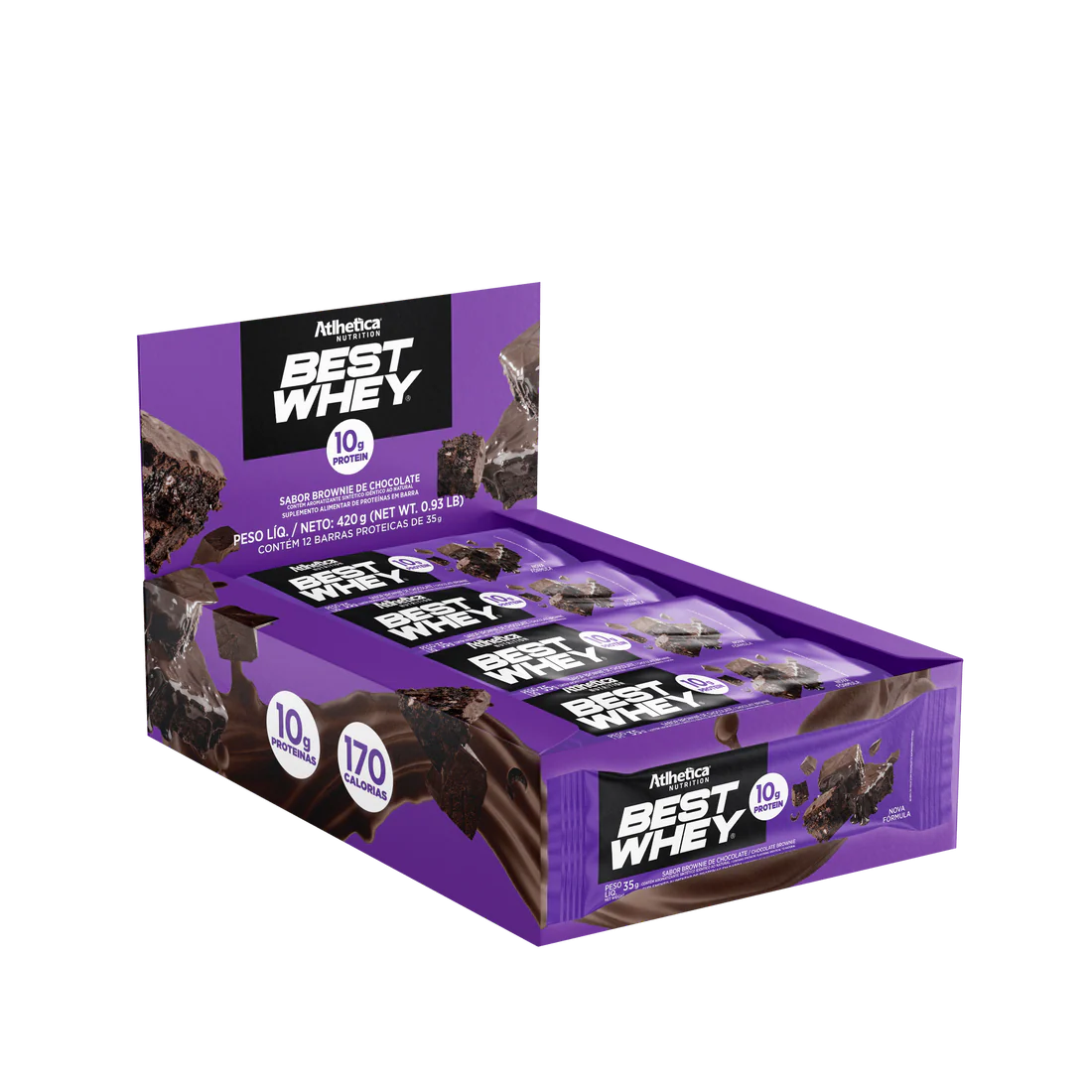 Barra de proteina Atlhetica Nutrition - Brownie de chocolate (12 unidades)