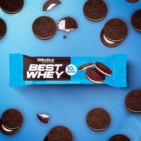 Barra de proteina Atlhetica Nutrition - Cookies & Cream (12 unidades)