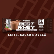Barra de proteina Atlhetica Nutrition - Leche cacao y avellana 12 gr (12 unidades)