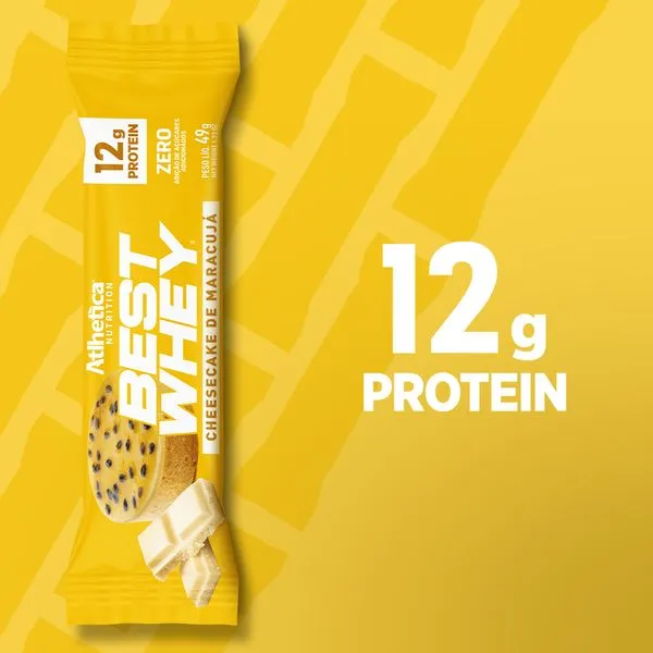 Barra de proteina Atlhetica Nutrition - Cheesecake de Maracuya 12gr (12 unidades)