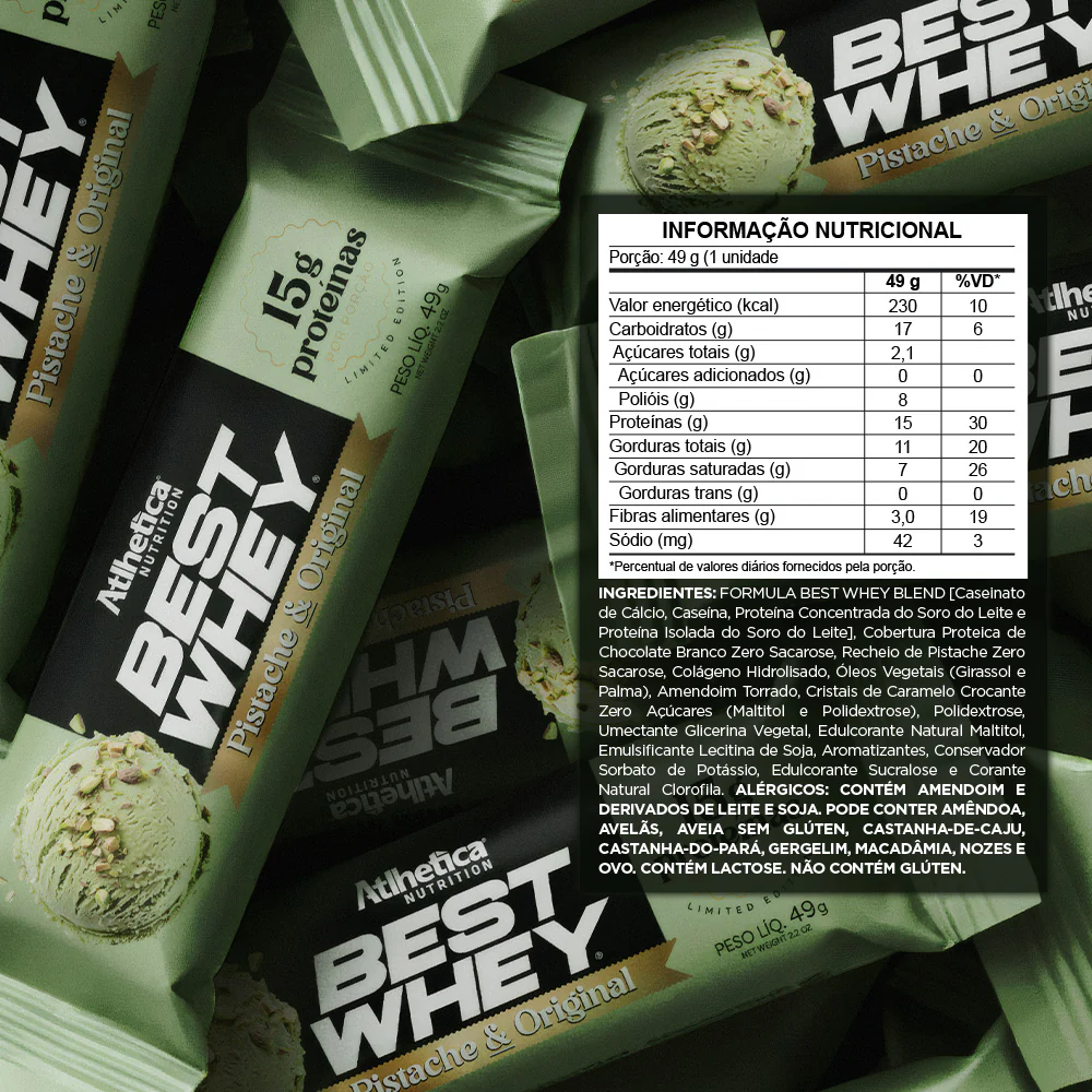 Barra de proteina Atlhetica Nutrition - Pistacho (12 unidades)