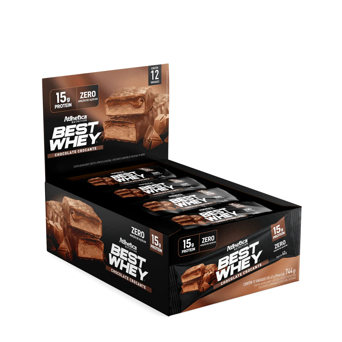 Barra de proteina Atlhetica Nutrition - Chocolate crocante (12 unidades)