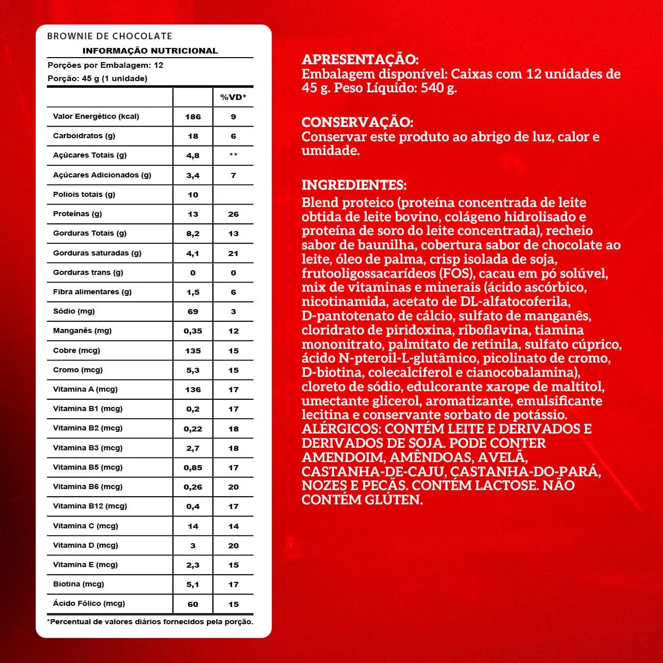Barra de proteina Integralmedica - Brownie de chocolate (12 unidades)