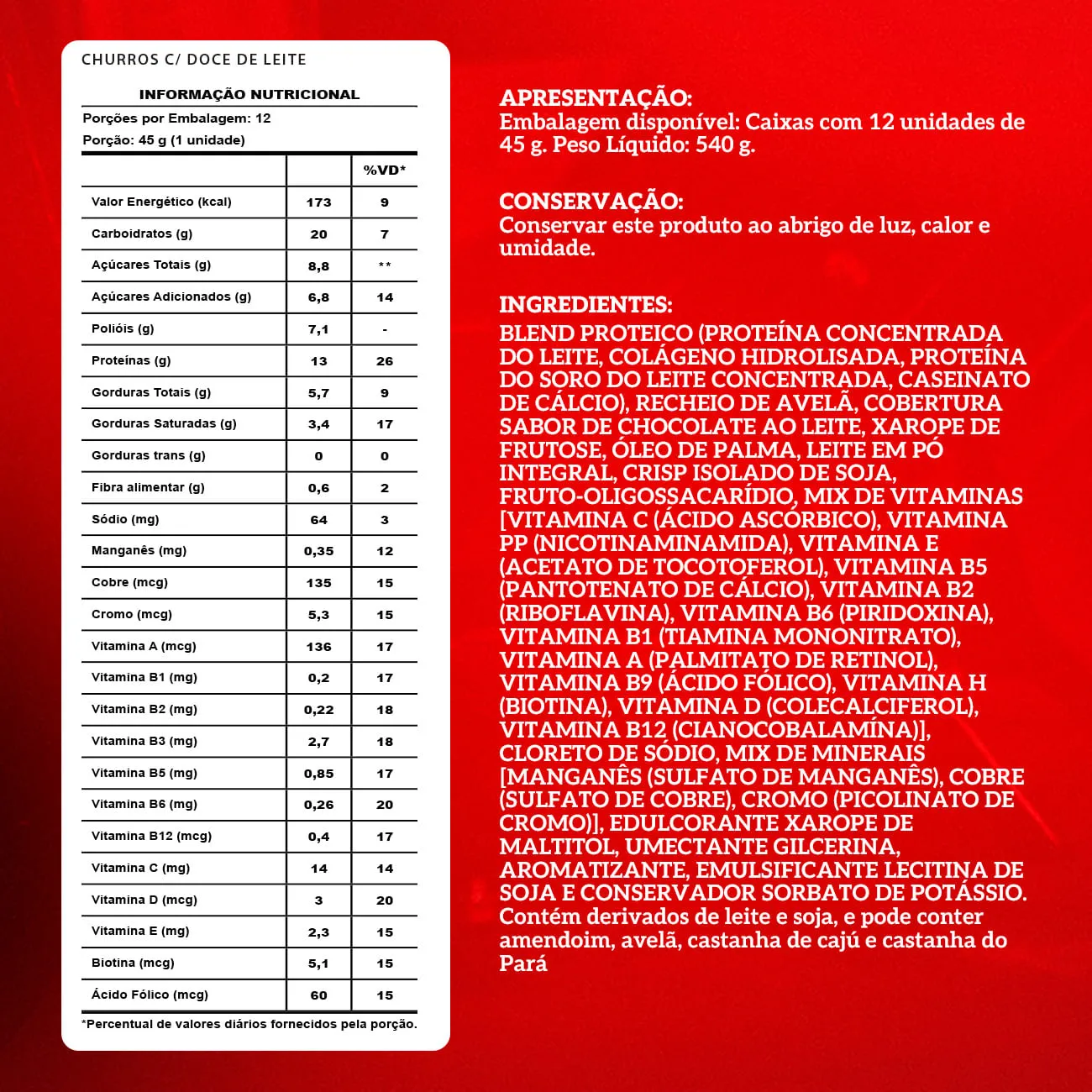 Barra de proteina Integralmedica - Churros con dulce de leche (12 unidades)