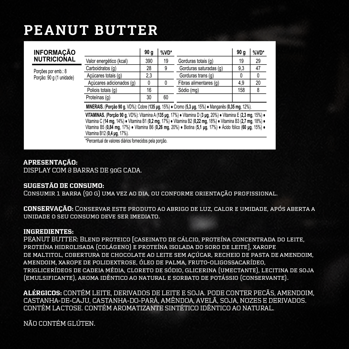 Barra de proteina Darkness - Peanut Butter Almendras (8 unidades)