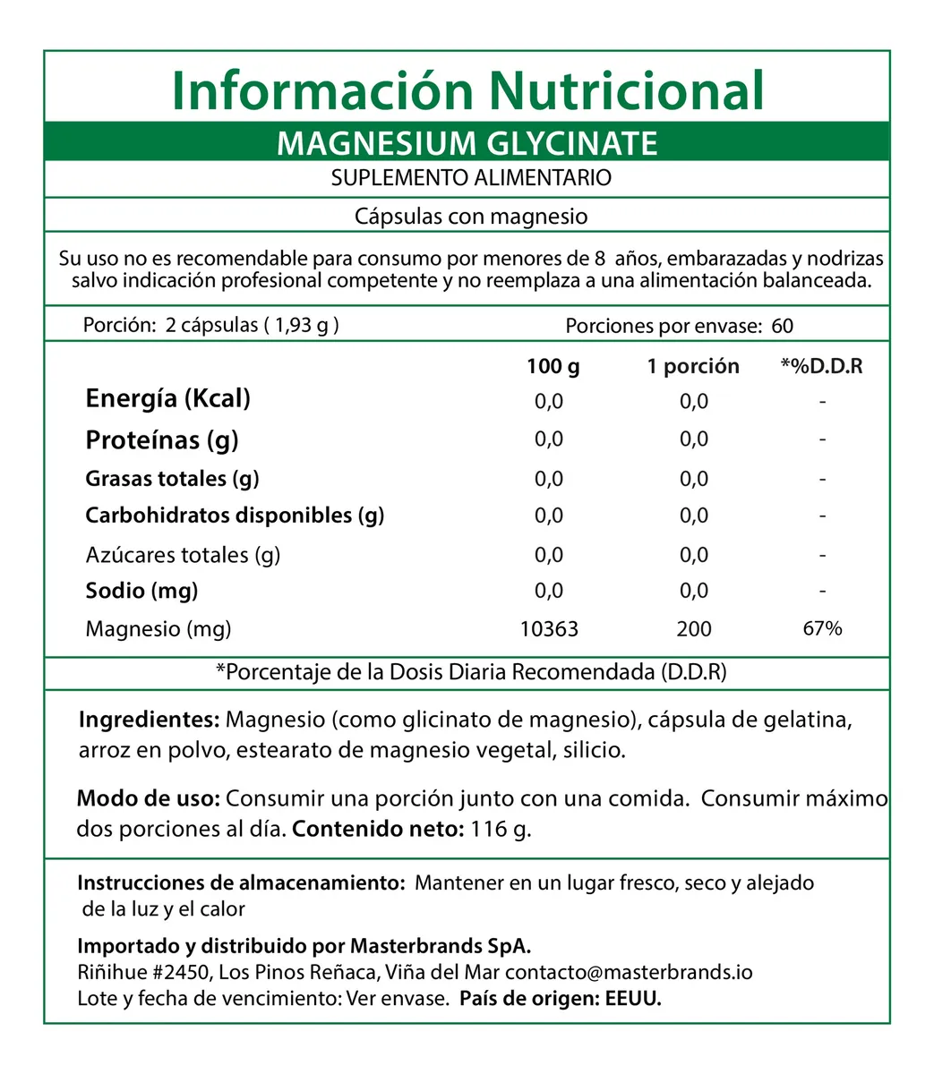 Magnesio Glicinato Natures Truth - Magnesium Glycinate 200 mg (60 cápsulas)