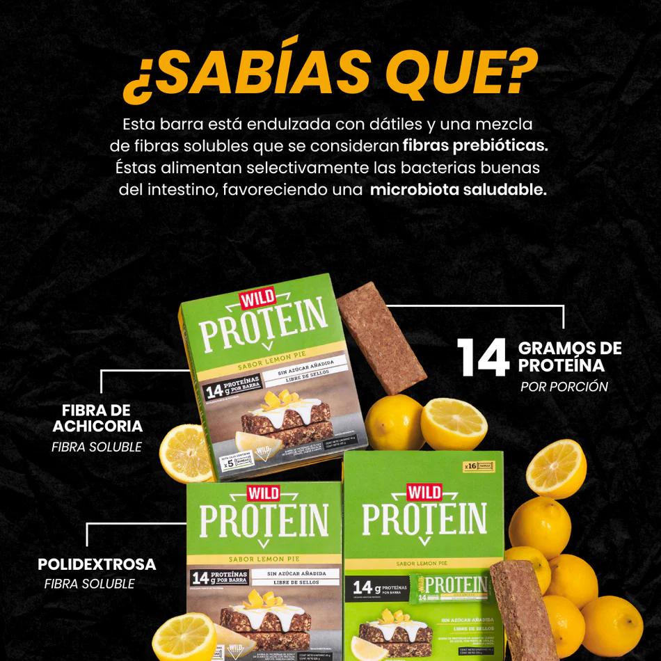 Barras de proteina Wild Protein - Pie de Limón (16 unidades)