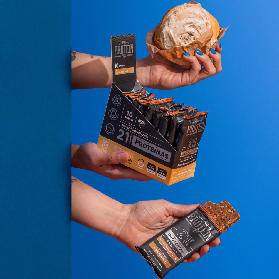 Barras de proteina Wild Protein Pro - Cinnamon Roll (10 unidades)