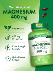 Magnesio Natures Truth - Magnesium 400 mg (72 cápsulas)