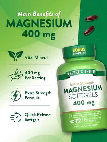 Magnesio Natures Truth - Magnesium 400 mg (72 cápsulas)