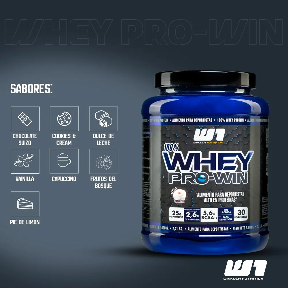 Proteina en polvo Whey Winkler Nutrition ProWin - Pie de limón 2kg (60 servicios)