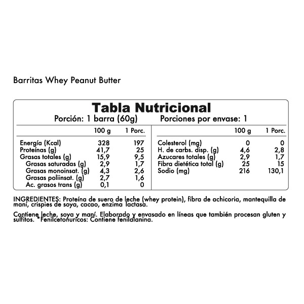 Barra de proteina Winkler Nutrition - Peanut Butter (12 unidades)